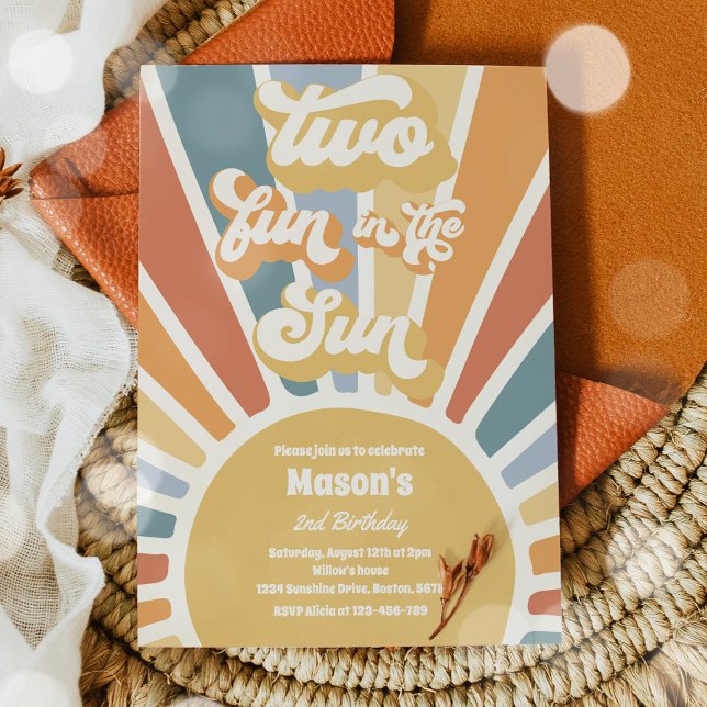 Convite Duas Diversão Na Festa Do segundo aniversário Sol (Criador carregado)