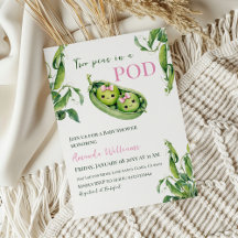 Duas Ervilhas bonitas em um Chá de fraldas de gême