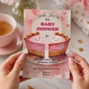 Convite "Duas Ervilhas bonitas em uma torta!" - Chá de Gar
