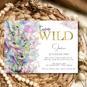 Convite Duas festas de aniversário de criança de dragões m