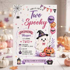 Convite Duas Festas de Aniversário de Halloween Assustador
