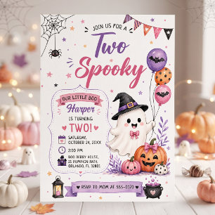 Convite Duas Festas de Aniversário de Halloween Assustador