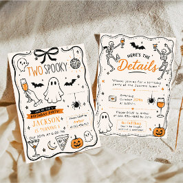 Convite DUAS festas de aniversário de Halloween azuis assu