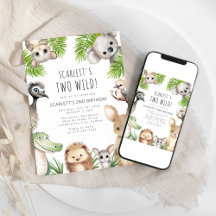 Duas Festas de aniversário Selvagens de Animais Au