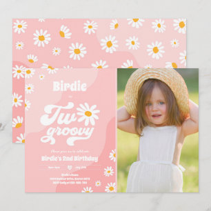 Convite Duas Festas de segundo aniversário Boho Retro Dai