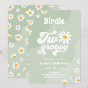 Convite Duas Festas de segundo aniversário Boho Retro Dai