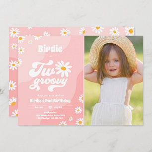 Convite Duas Festas de segundo aniversário Boho Retro Dais