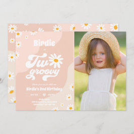 Convite Duas Festas de segundo aniversário Boho Retro Dais