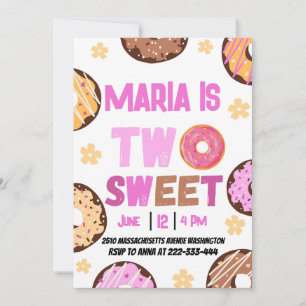 Convite Duas Festas de segundo aniversário da Rosquinha Do