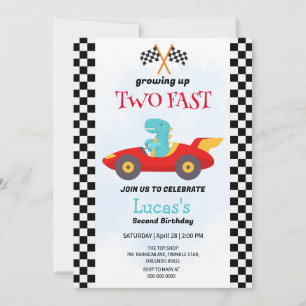 Convite Duas Festas de segundo aniversário de Carro Rápido