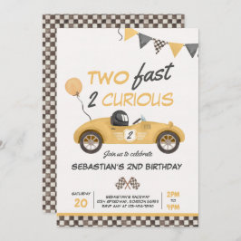 Convite Duas Festas de segundo aniversário de Carro Rápido