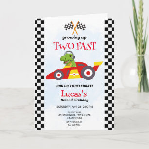 Convite Duas Festas de segundo aniversário de Carro Rápido