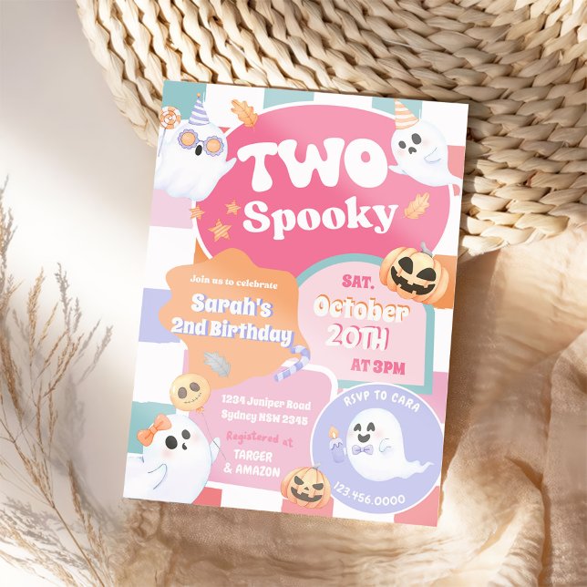 Convite Duas Festas de segundo aniversário de Feliz Hallow (Criador carregado)