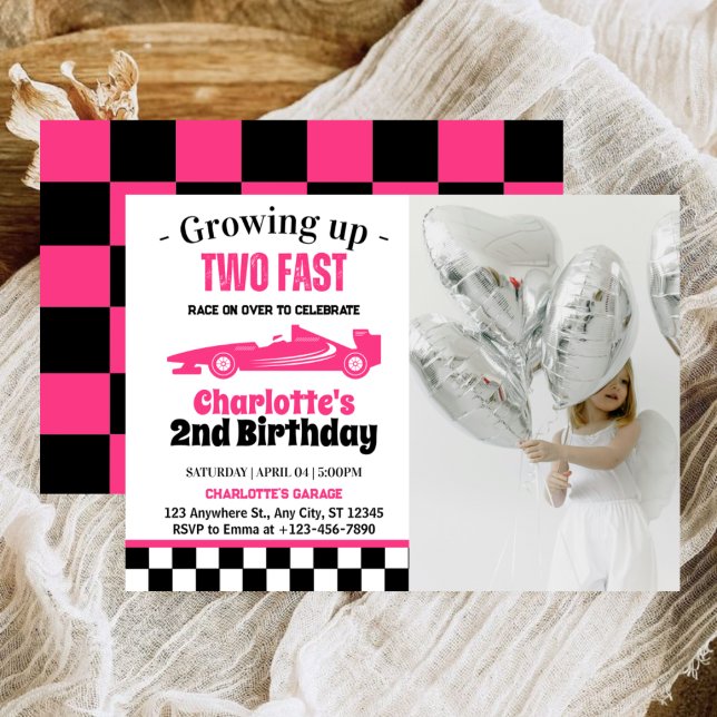 Convite Duas Festas de segundo aniversário Rápido (Criador carregado)