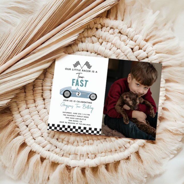 Convite Duas Festas de segundo aniversário Rápido de Carro (Criador carregado)