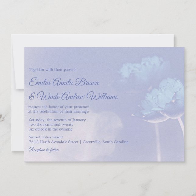 Convite Duas Flores De Lotus Feliz Junto De Lotus Casament (Frente)