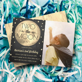 Convite Duas Foto Do segundo aniversário Da Lua
