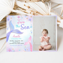 Convite Duas Fotografias Do segundo aniversário Da Sea Mer