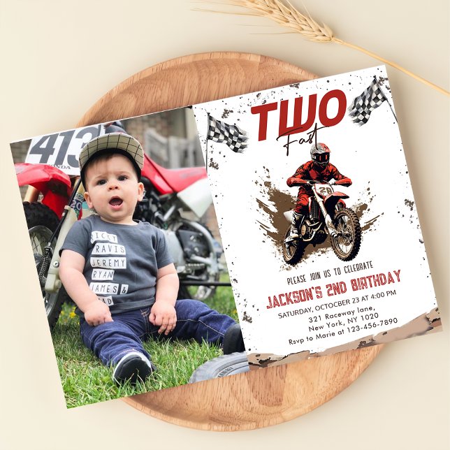 Convite Duas Fotografias do segundo aniversário de Aventur (Criador carregado)