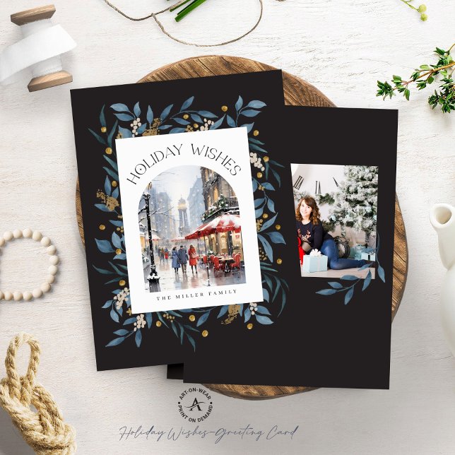 Convite Duas Fotografias Personalizadas Feriado Deseja Um  (Criador carregado)