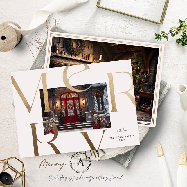 Convite Duas Fotografias Personalizadas Tipografia Elegant (Criador carregado)