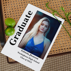 Convite Duas fotos do script preto e branco da formatura