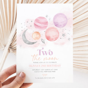 Convite Duas Garotas segundos aniversários De Lua Prateada