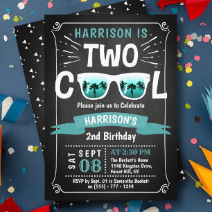 Convite Duas Legal Chamadas De segundo aniversário De Tec