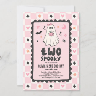 Convite Duas Meninas Assustadoras de Halloween Fantasma Fe