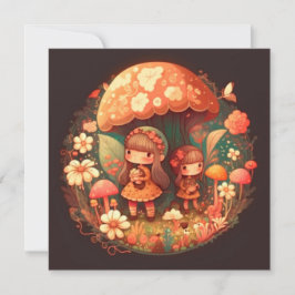 Convite Duas meninas pequenas e fofas elfas