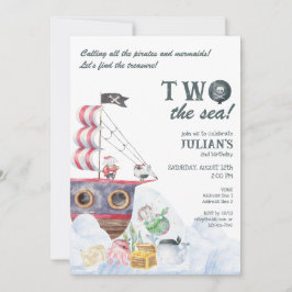 Convite Duas Partes Do segundo aniversário Da Sereia Do Na
