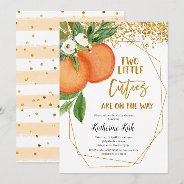 Convite Duas Pequenas Cuecas estão a caminho do Chá de fra (Frente/Verso)