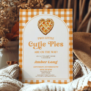 Convite Duas Pequenas Tortas Cutis Retro Twins Chá de fral