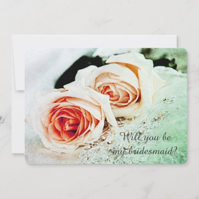 Convite duas rosas - Você será minha dama de honra? (Frente)