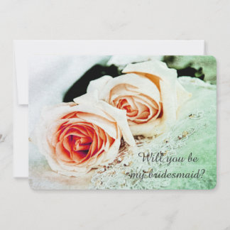 Convite duas rosas - Você será minha dama de honra?