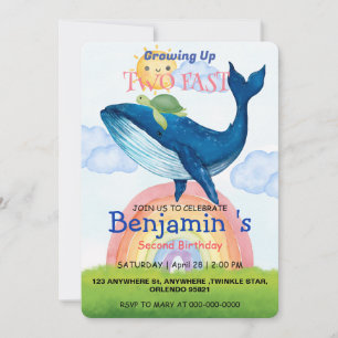 Convite Duas tartarugas-do-arco-íris, rápido - Peixe-balei