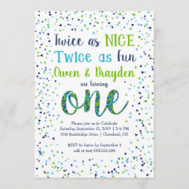 Convite Duas vezes os confetes tão agradáveis juntam o