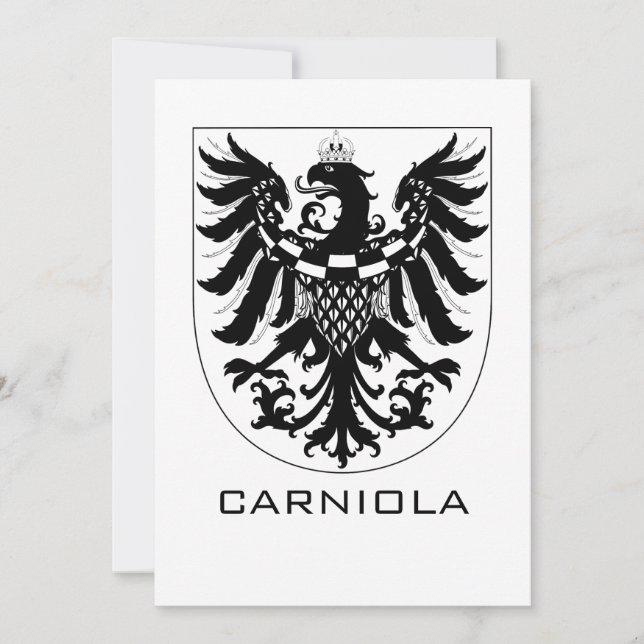 Convite Ducado da Carníola Arte Heráldica Monocromática (Frente)