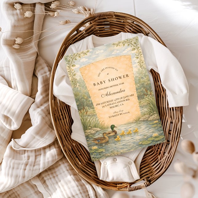 Convite Duckling Pond Baby Shower (Criador carregado)