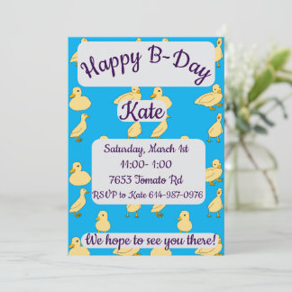 Convite Ducklings Happy Birday