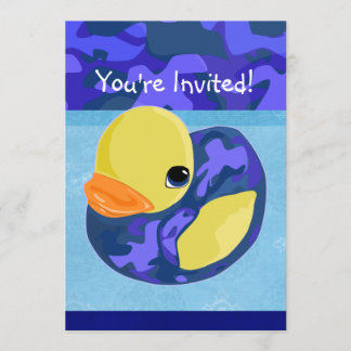 Convite Ducky Azul Camo