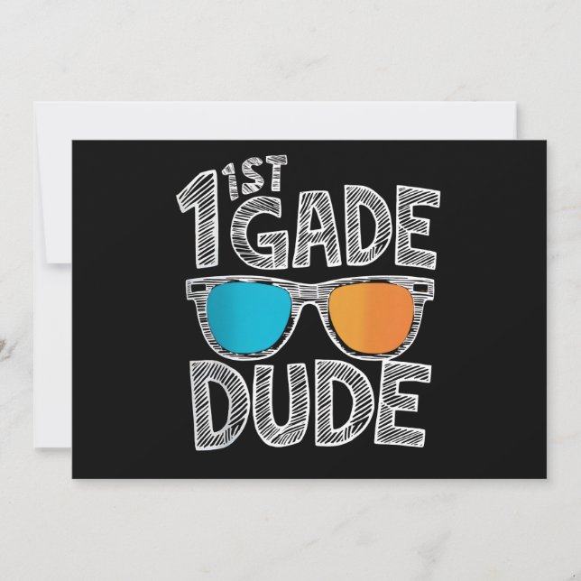 Convite Dude da 1ª série de volta às aulas Aluno da primei (Frente)