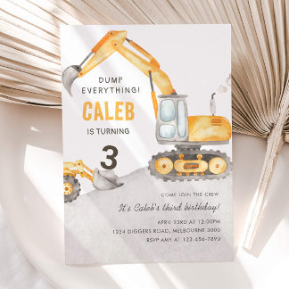 Convite Dump Everything Construction Truck 3rd Birthday