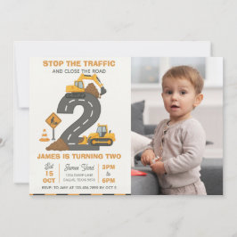 Convite Dump Truck Construction 2nd Birthday Photo