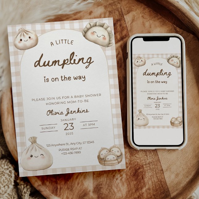 Convite Dumpling Baby Shower Invitation Little Dumpling (Criador carregado)