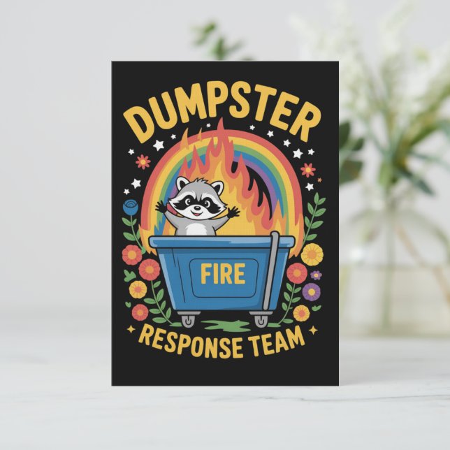 Convite Dumpster Fire Response Team Sarcasm Meme Funny  (Em pé/Frente)