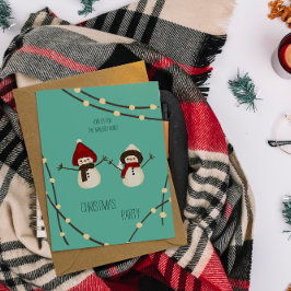 Convite Duo de Boneco de Neve Feliz Natal – Luzes de Inver