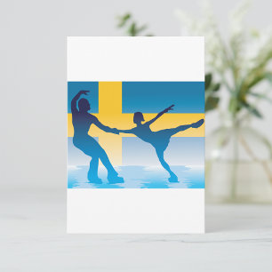Convite Duo Sueco de Patinação no Gelo Silhueta
