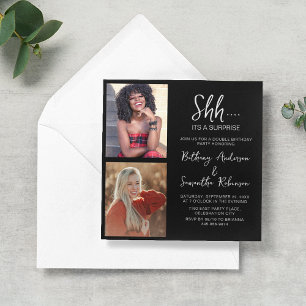 Convite Dupla Celebração 2 Foto Aniversário