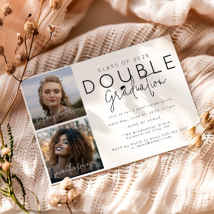 Convite Dupla Celebração 2 Foto Graduação